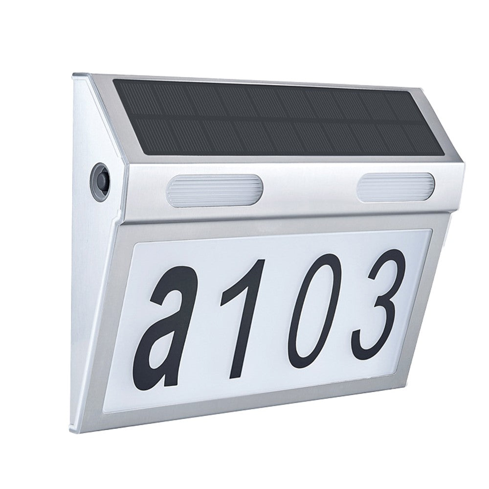 1 X Solar House Number Light Wall Mount Illuminated House Numbers Address Signs Lamp
