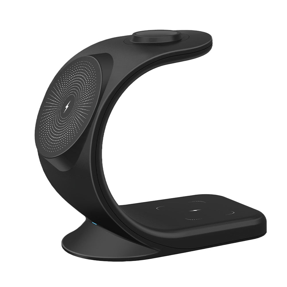 3 in 1 Magnetic Wireless Charger Stand Charging Station for iPhone Apple Watch Black