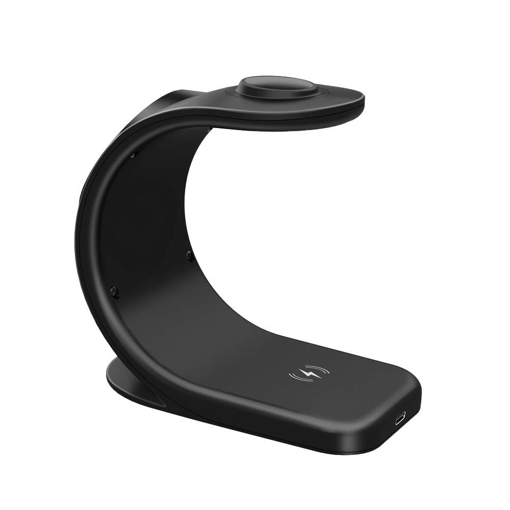 3 in 1 Magnetic Wireless Charger Stand Charging Station for iPhone Apple Watch Black