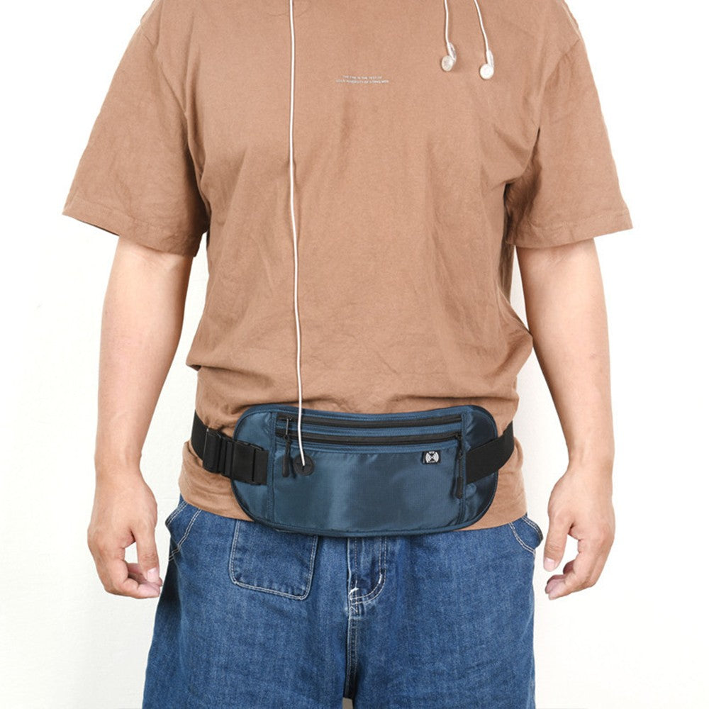 Money Belt Travel Passport Holder RFID Blocking Card Pouch Fanny Pack Waist Pack Dark Blue