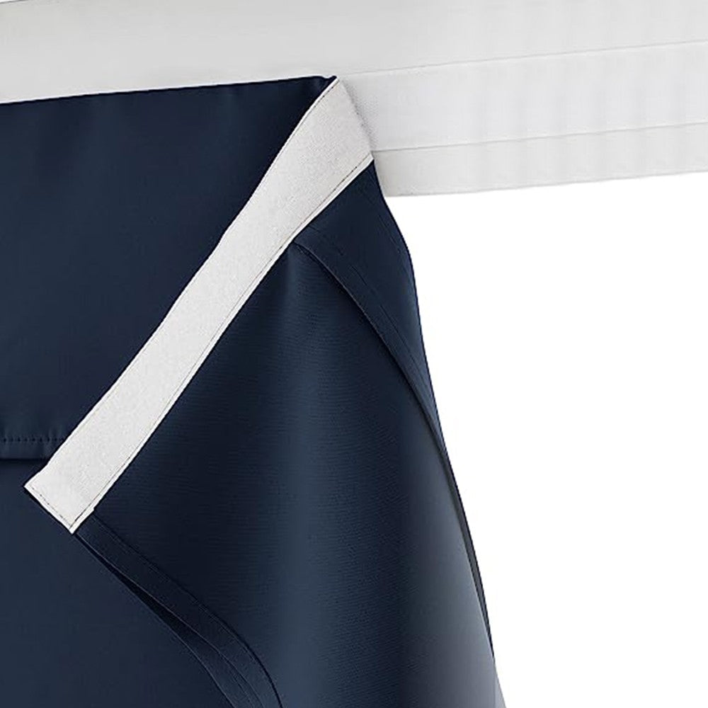 2 Panels French Door Curtains Self Adhesive Door Privacy Panels Window Coverings Navy Blue