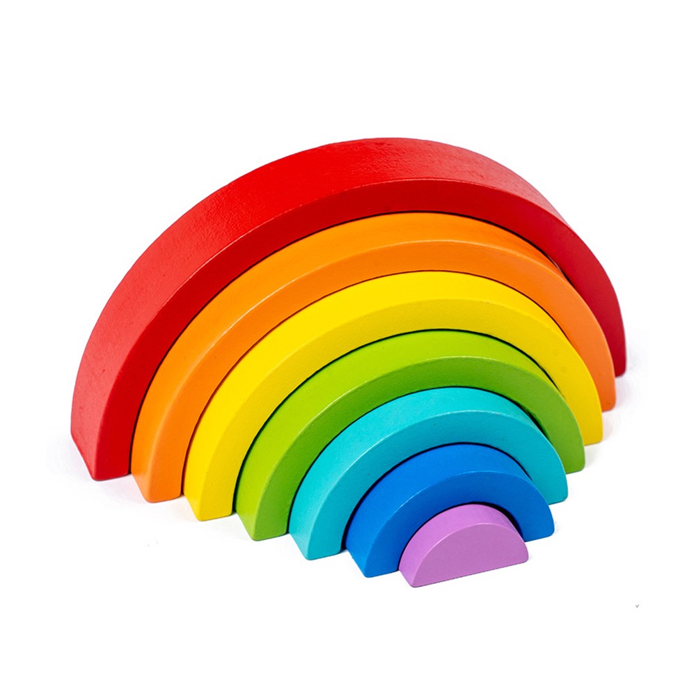 1 Set of Rainbow Stacker Nesting Puzzle Blocks Stacking Toys Kids Montessori Toys Rainbow Color