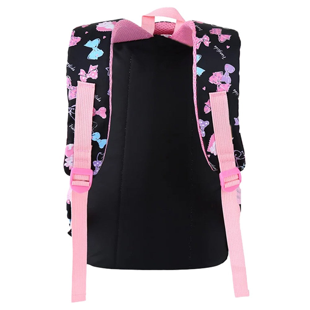 3-Piece Girls School Backpack Pencil Bag Kids School Bags Black