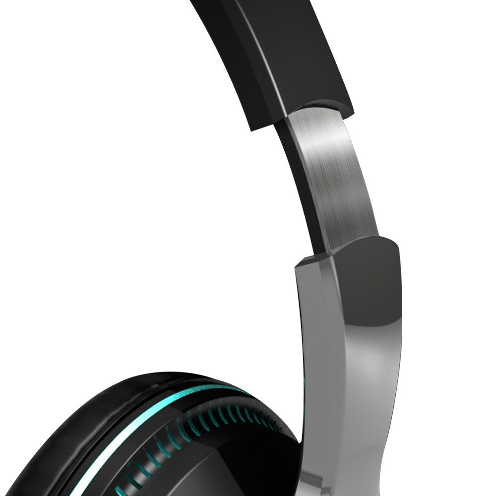 Bluetooth 5.1 Headphone LED Light Up Wireless Stereo Headset Foldable Black