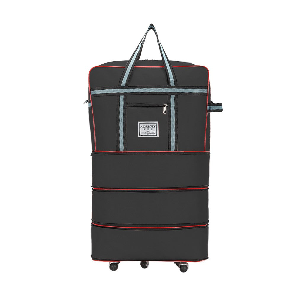 Expandable Travel Duffel Bag Luggage Suitcase Moving Quilt Clothes Storage Bag Black