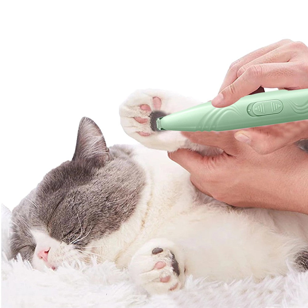 Electric Pet Paw Hair Clipper Cordless Pet Paw Hair Trimmer Battery Powered Green