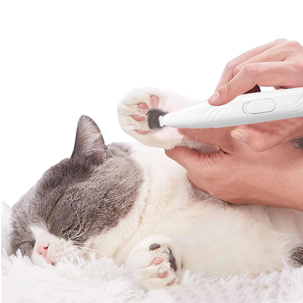 Electric Pet Paw Hair Clipper Cordless Pet Paw Hair Trimmer Battery Powered White