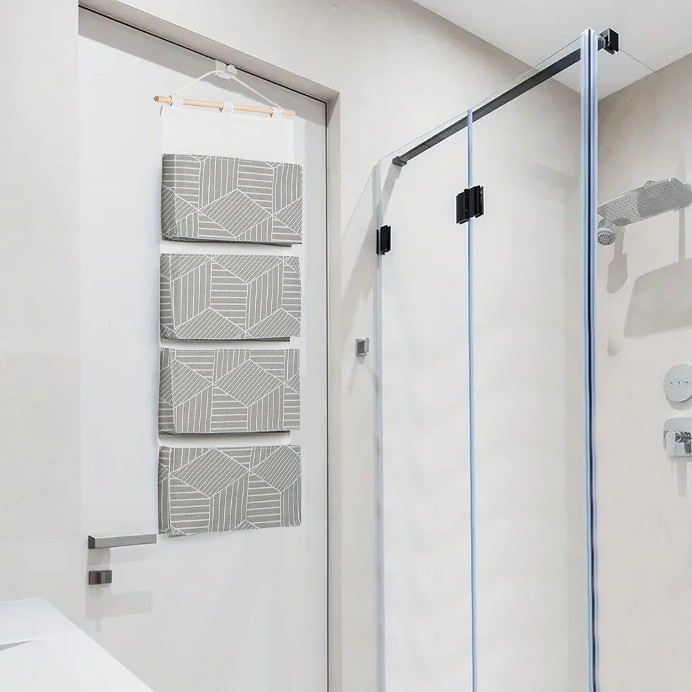 Over Door Hanging Storage Bag Water-resistant Closet Organizer Grey