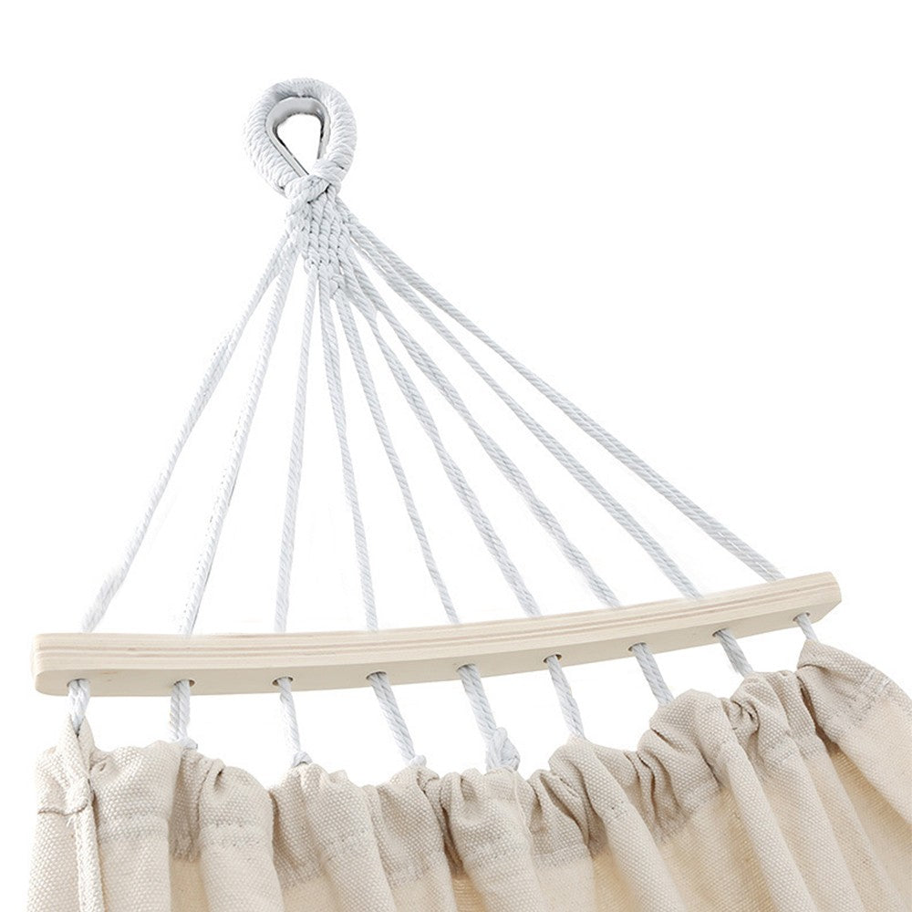 Camping Hammock Portable Outdoor Double Canvas Hammock with Storage Bag Beige