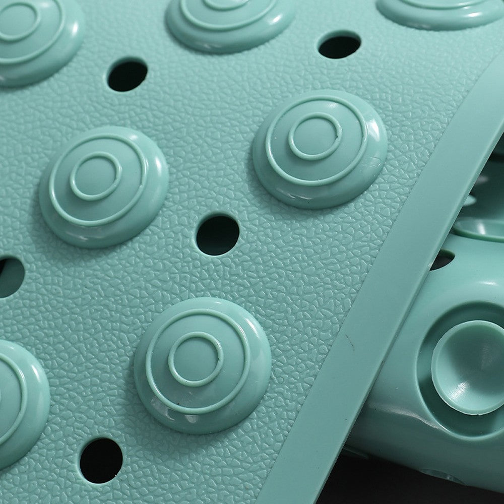 36x69cm Shower Mat Non-Slip Bathtub Mat Shower Foot Massage Mat with Drain Holes Green