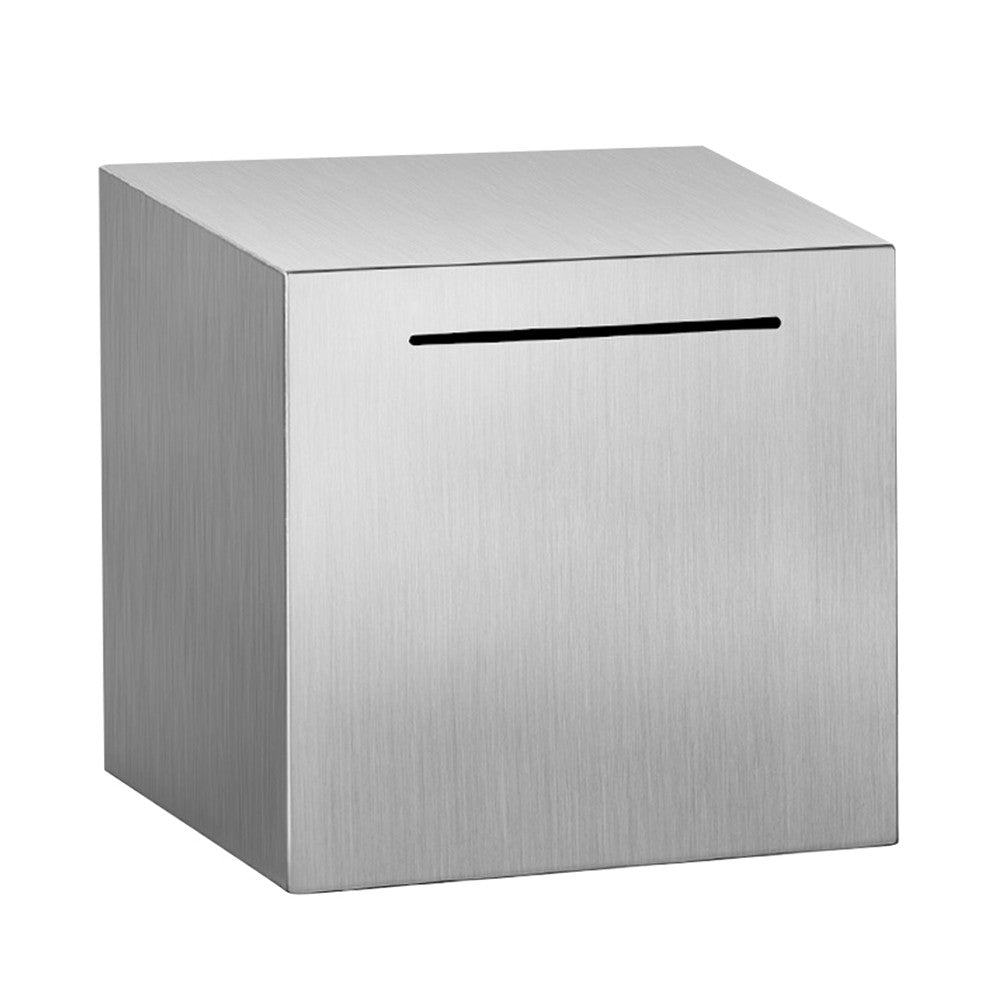 12x12x12cm Stainless Steel Piggy Bank Savings Bank Money Box Coin Jar Silver