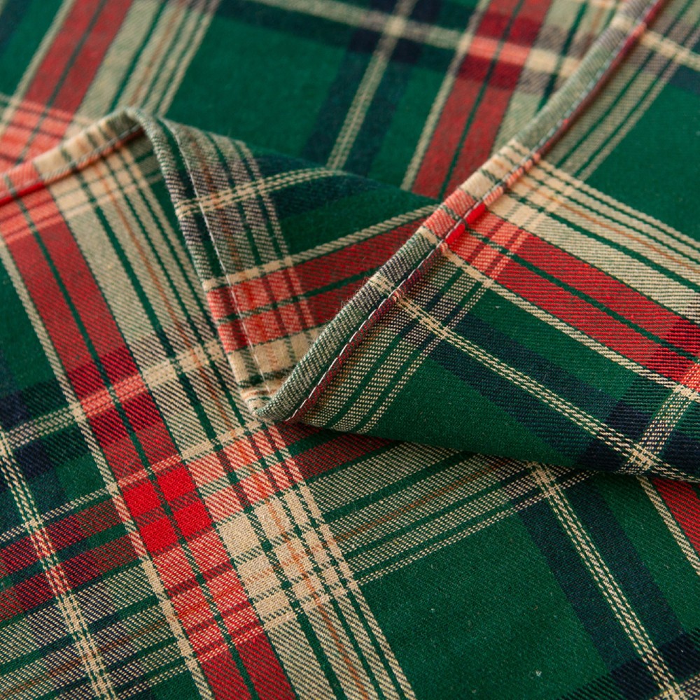 140x100cm Green Plaid Christmas Tablecloth Checkered Table Cloth for Rectangle Tables