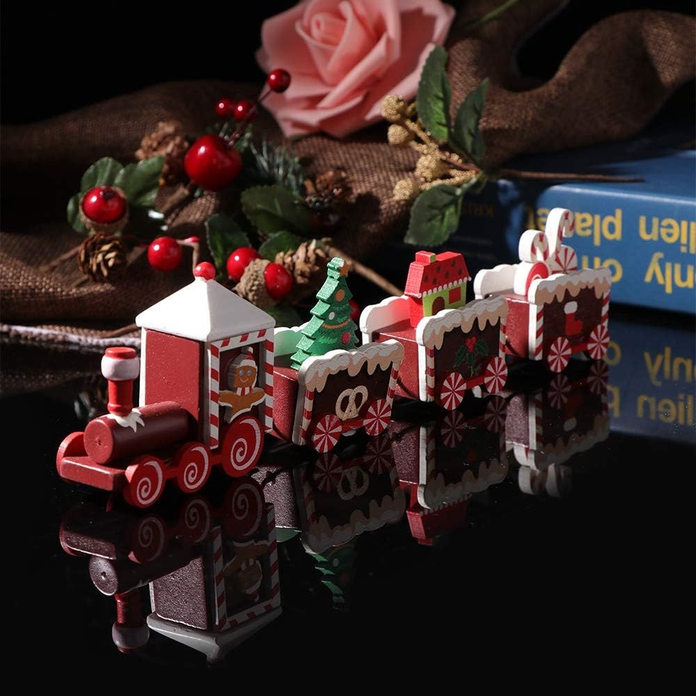 1 Set of Christmas Print Train Ornament Brown Train Head Xmas Decor