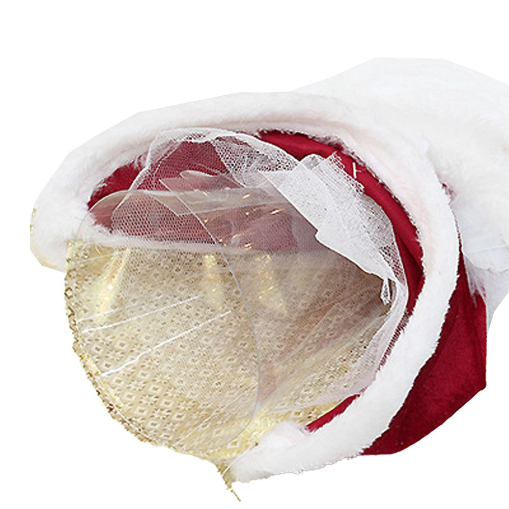 Red Angel Christmas Tree Topper Ornament with Wings for Xmas Decoration