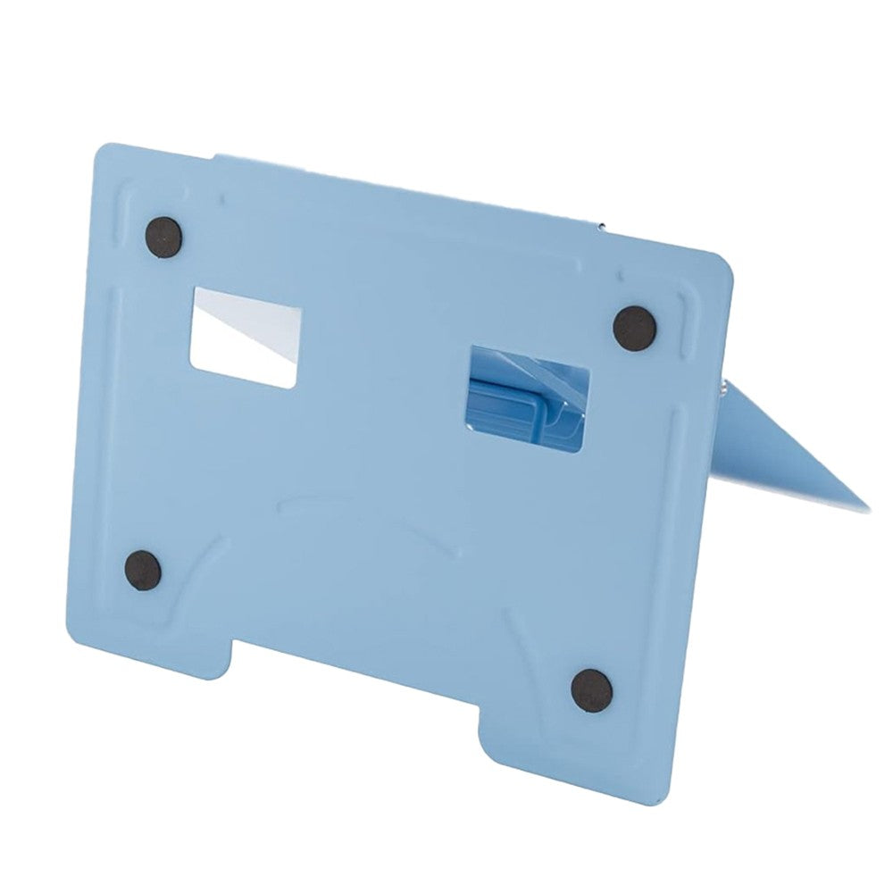 Foldable Metal Book Stand Adjustable Hands Free Book Holder for Reading - Blue