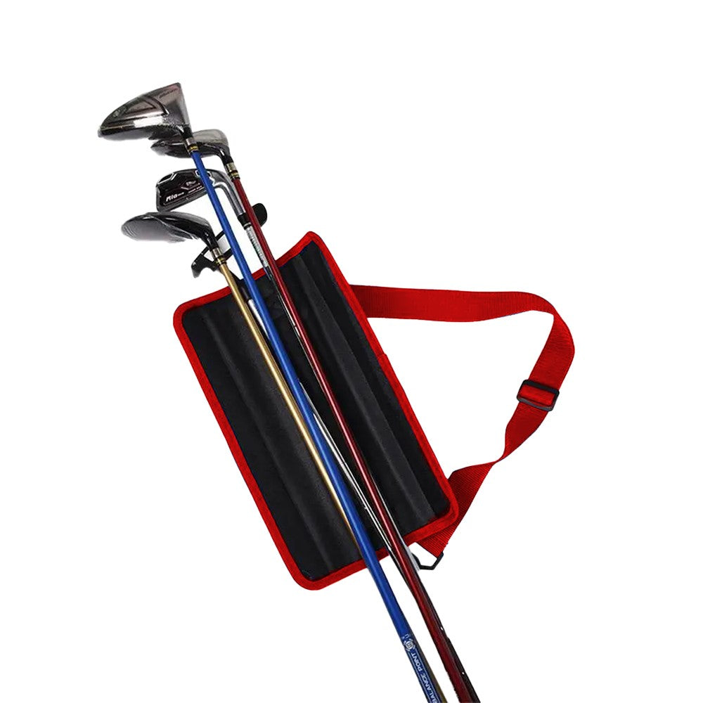 Portable Golf Club Bag Golf Accessories Bag with Adjustable Strap - Red