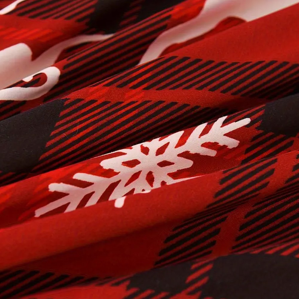 3Pcs Christmas Printed Bedding Set Queen Quilt Cover Pillowcases Set Xmas Decor - Style 2