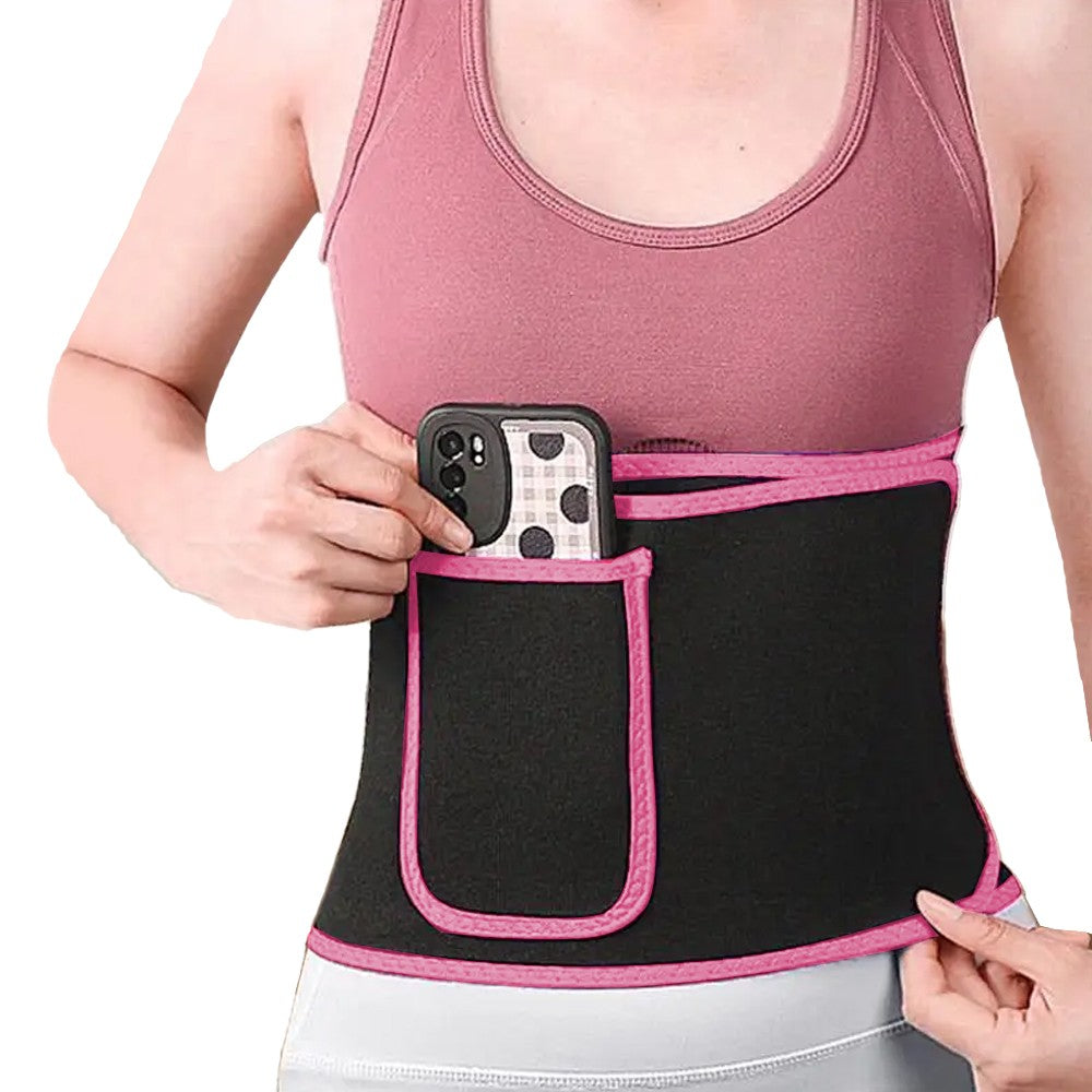 Women Waist Trainer Sweat Band Sport Waist Shaper Belt - Pink