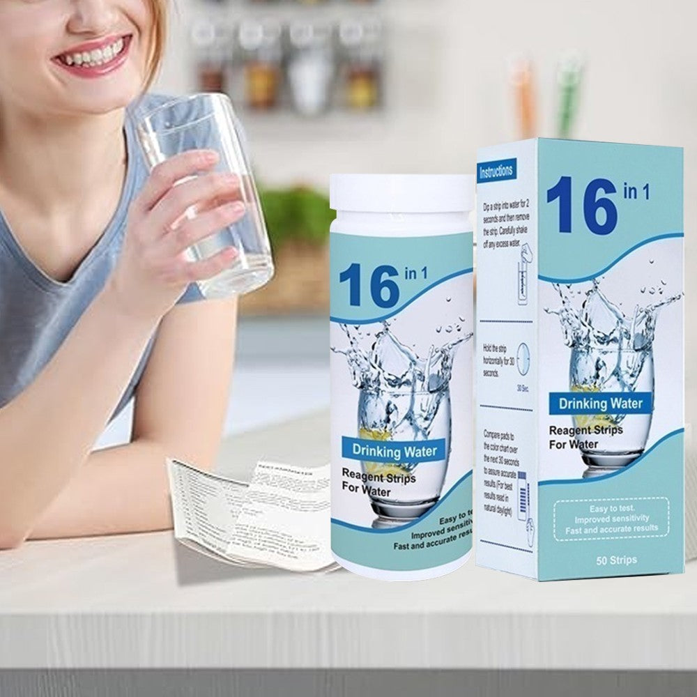 16-in-1 Drinking Water Test Kit Strips Home Water Quality Test for Tap