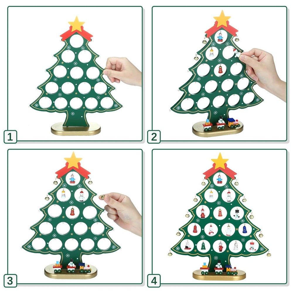 Christmas Tree Advent Calendar 24 Days Countdown Calendar Tabletop Ornament