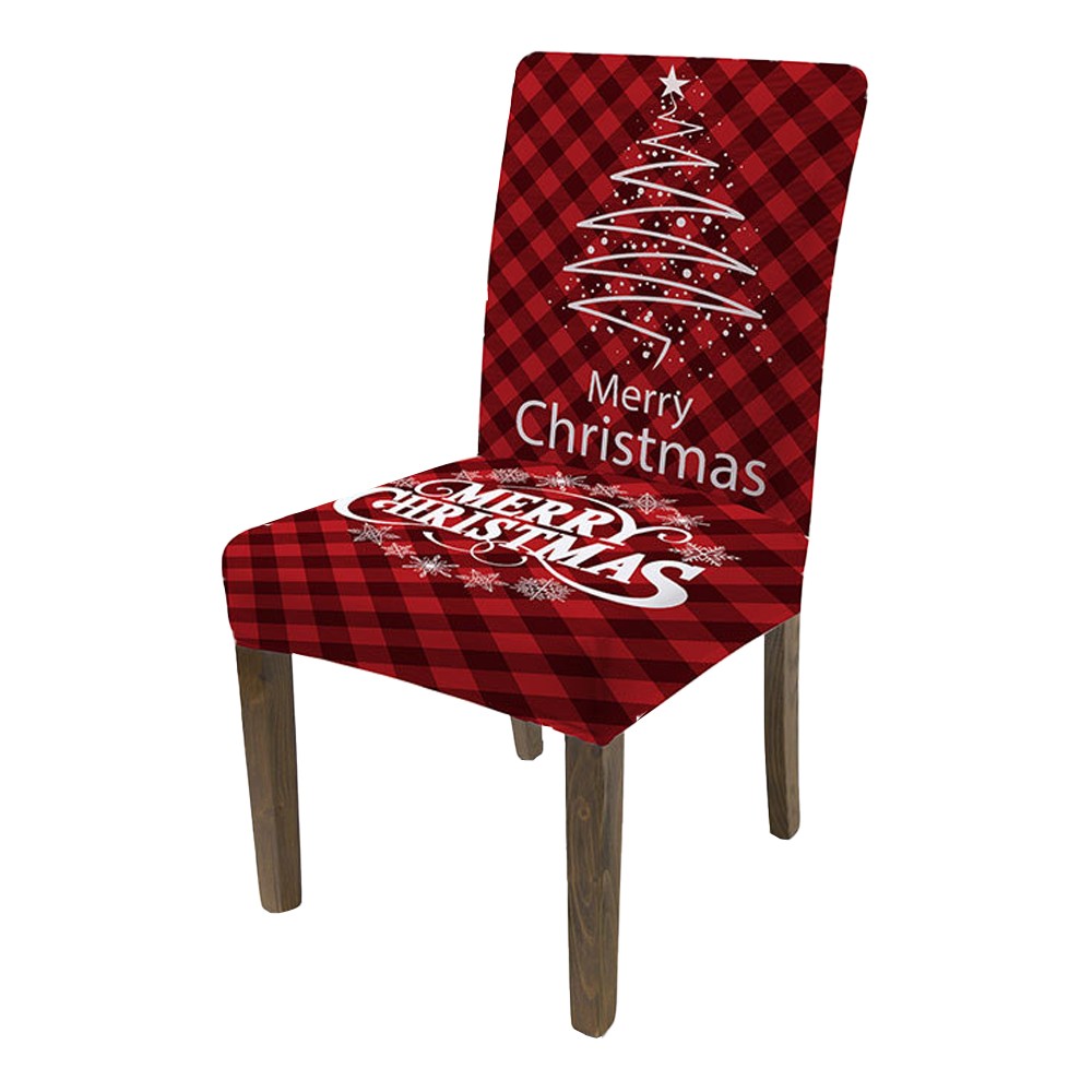 4Pcs Christmas Stretch Chair Cover Dining Room Chair Protector Cover - Style 1