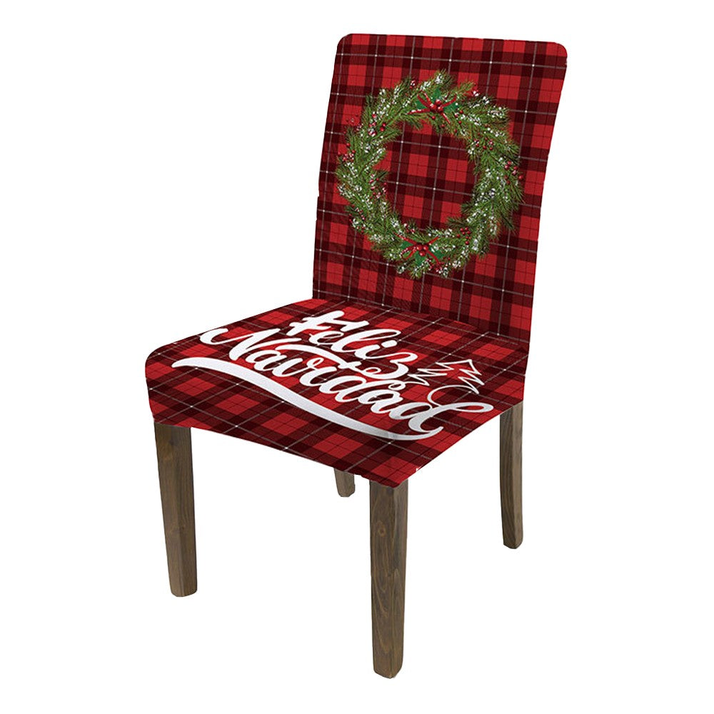 4Pcs Christmas Stretch Chair Cover Dining Room Chair Protector Cover - Style 3