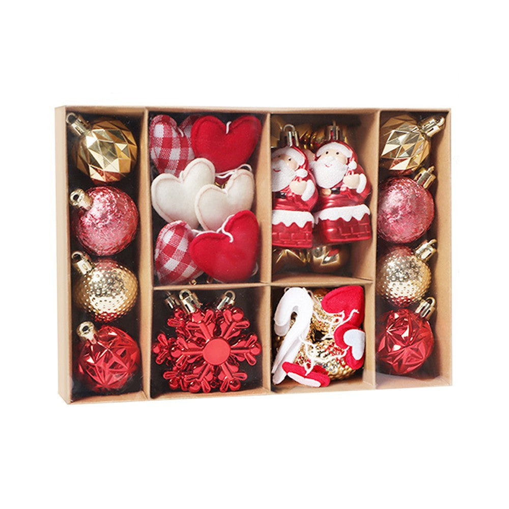 1 Set of 32Pcs Christmas Balls Ornaments Christmas Tree Hangings - Style 3