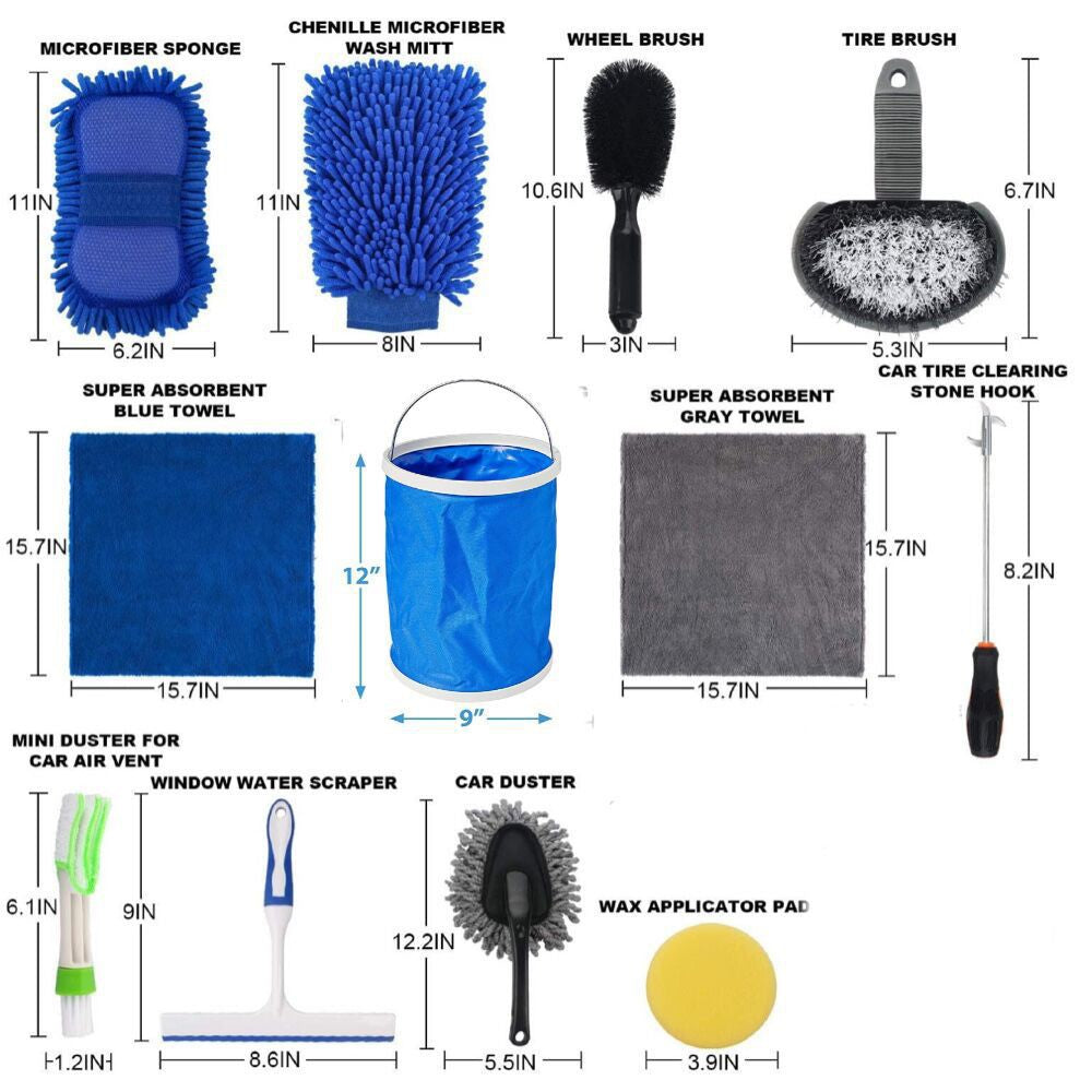 15-Piece Car Wash Cleaning Tools Set Car Cleaning Detailing Brushes