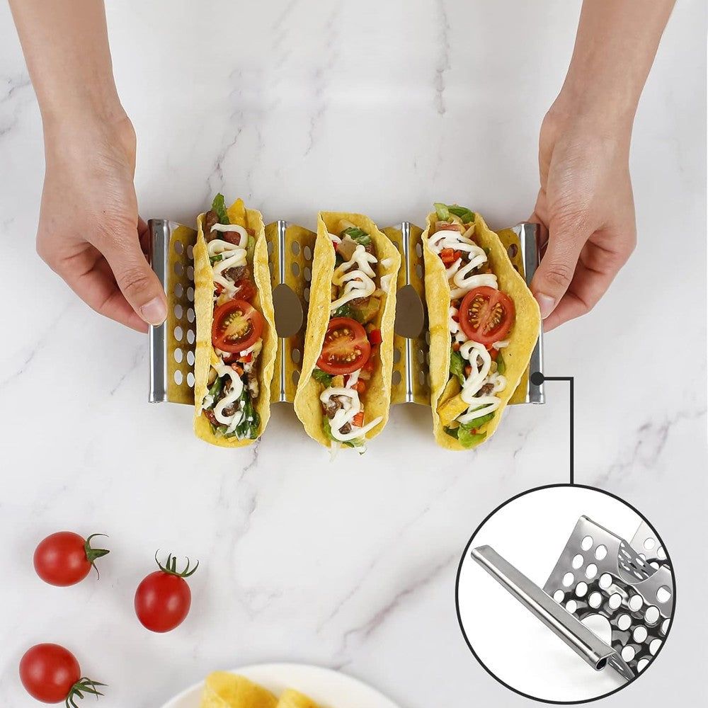 8Pcs Stainless Steel Taco Holders Taco Stand Taco Tray Rack