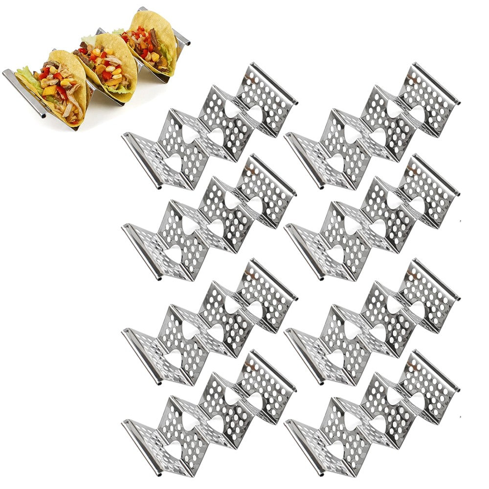 8Pcs Stainless Steel Taco Holders Taco Stand Taco Tray Rack