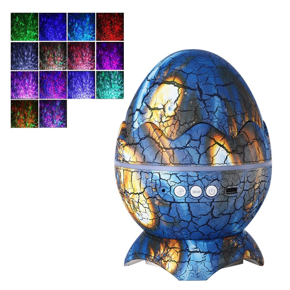 Dinosaur Egg Galaxy Star Projector Starry Light with Bluetooth Speaker - Blue