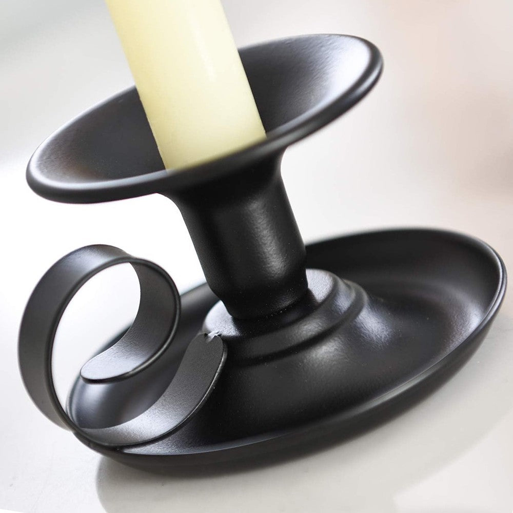 2Pcs Retro Taper Candle Holder Iron Candlestick Holder Home Decoration