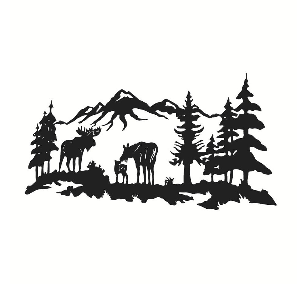 Metal Wall Art Decor Deer Family Wall Hangings Interior Decoration - Style 2