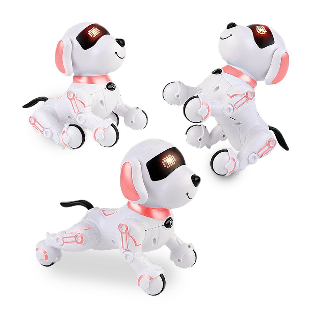 Kids Interactive Robot Dog Toy Remote Control Toy Programmable RC Pet Dog - Pink