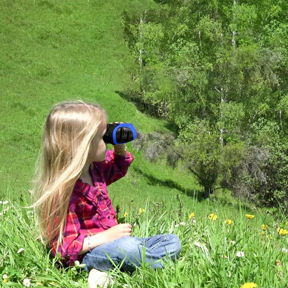 Kids Binocular 8X Magnification Compact Shockproof Binoculars Educational Learning Binoculars Blue