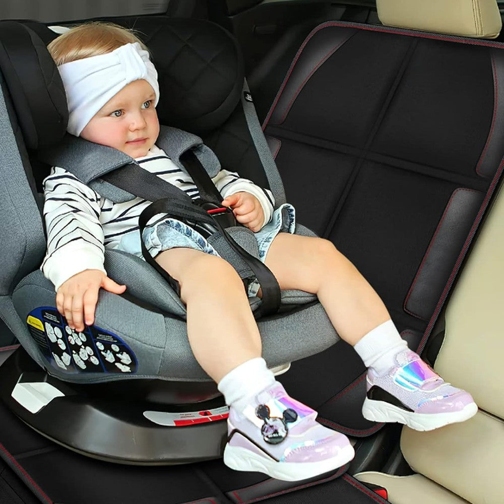 2Pcs Car Seat Protector Cushion Car Child Seat Anti-Slip Mat - Red Stitching