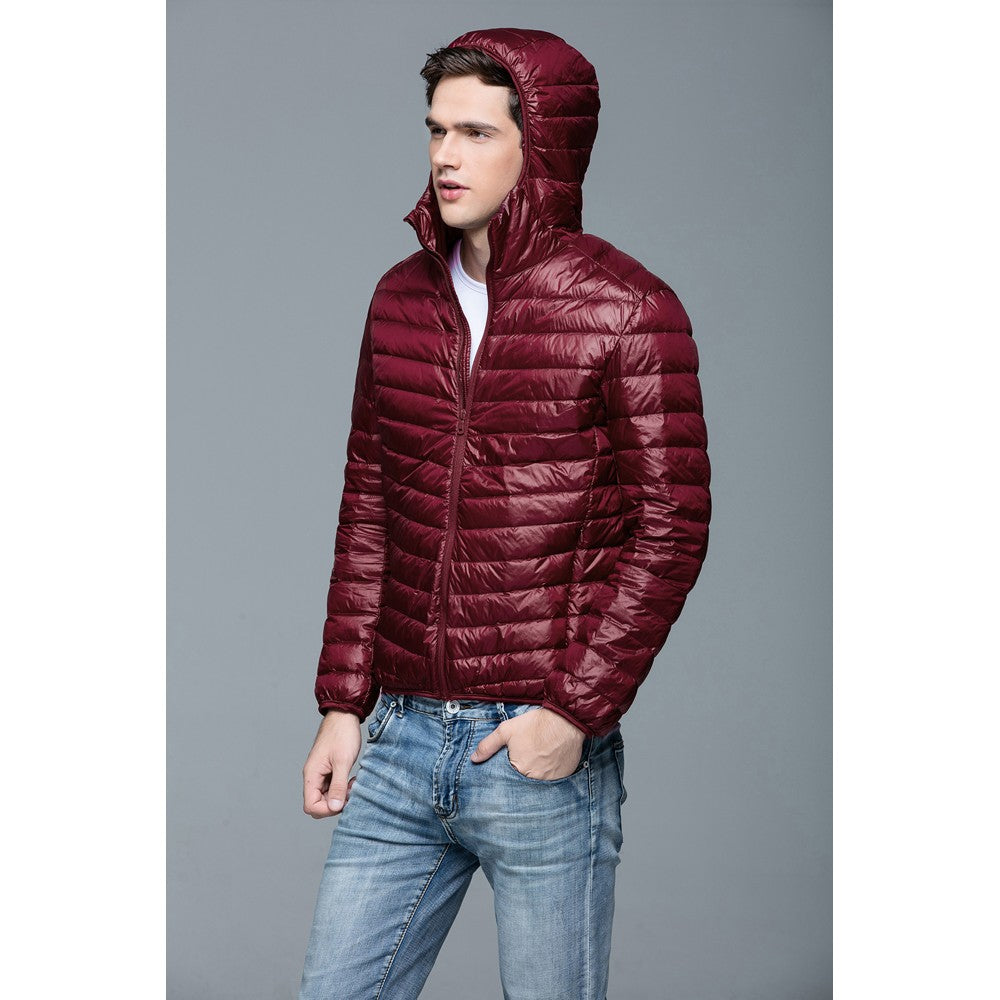 Mens Hooded Warm Jacket K-6007 Winered