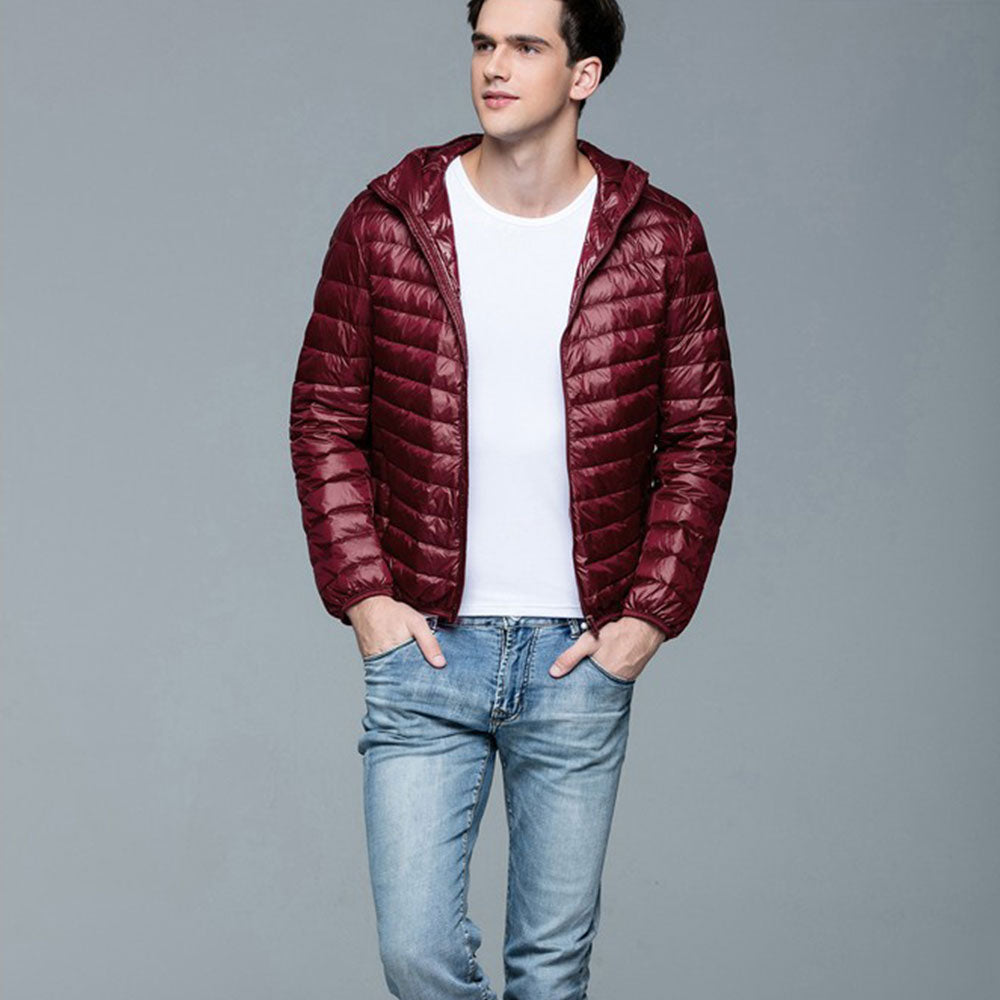 Mens Hooded Warm Jacket K-6007 Winered