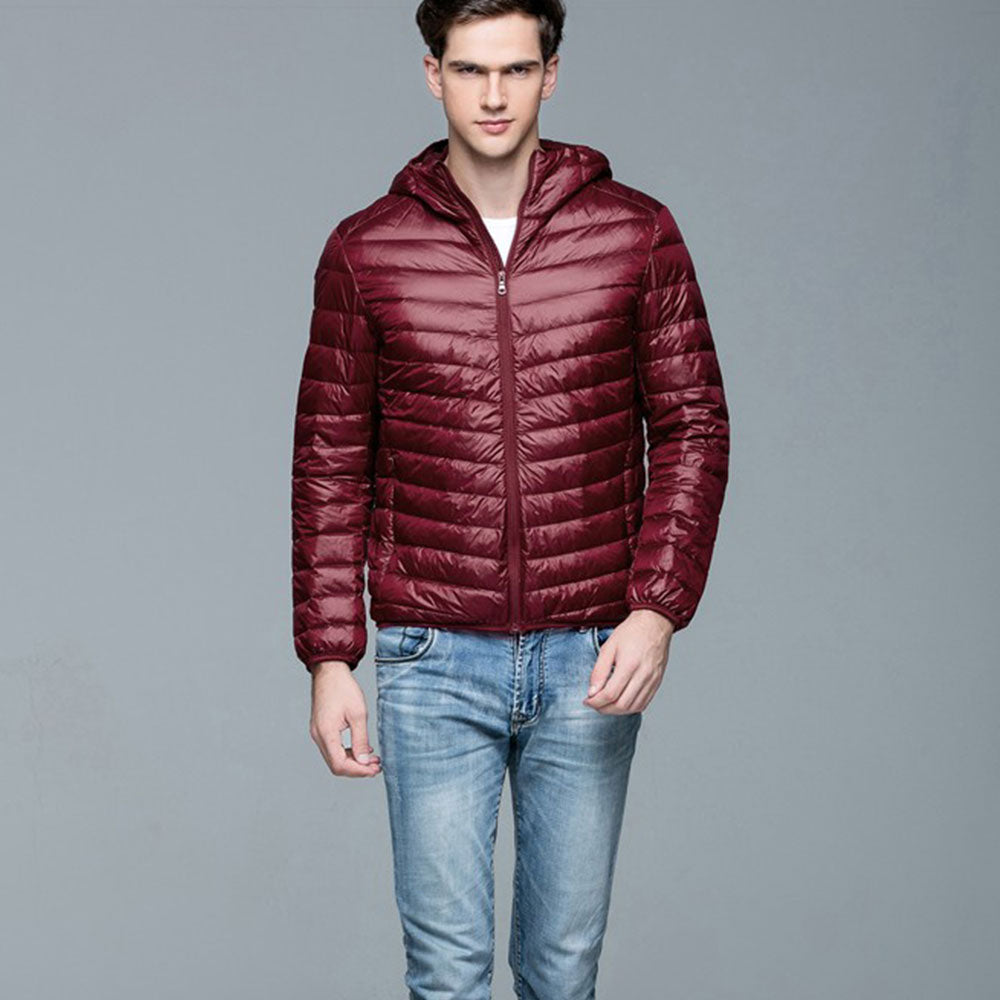 Mens Hooded Warm Jacket K-6007 Winered