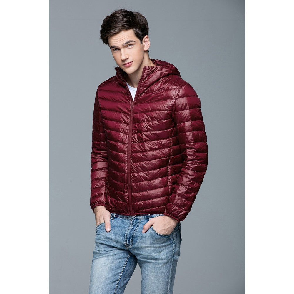 Mens Hooded Warm Jacket K-6007 Winered