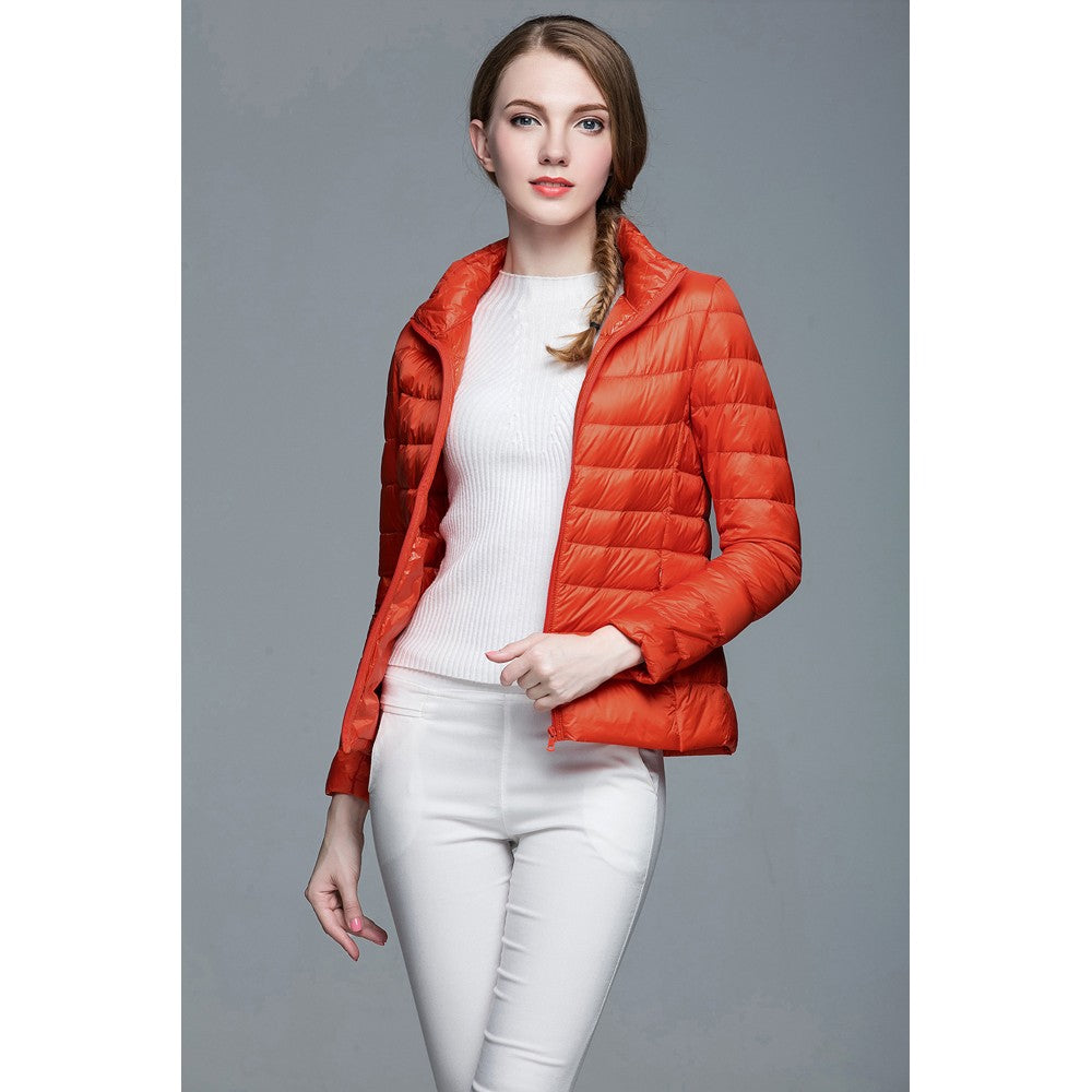 Womens Stand-up Collar Jacket K-6002 Orange