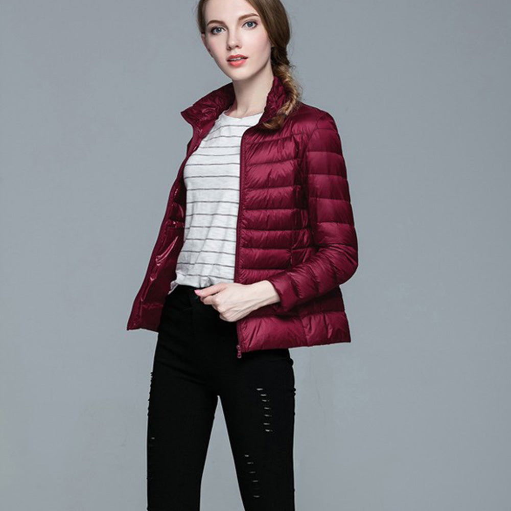 Womens Stand-up Collar Jacket K-6002 Winered