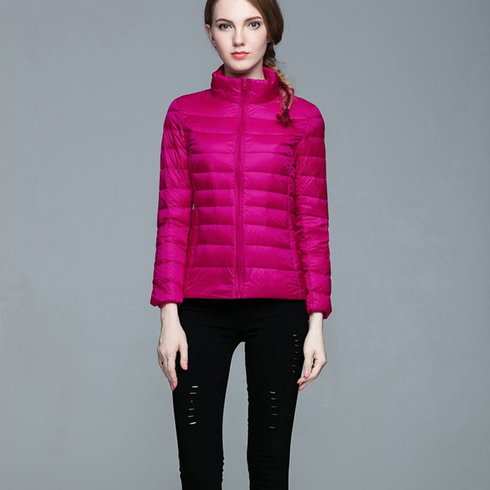 Womens Stand-up Collar Jacket K-6002 Rosered