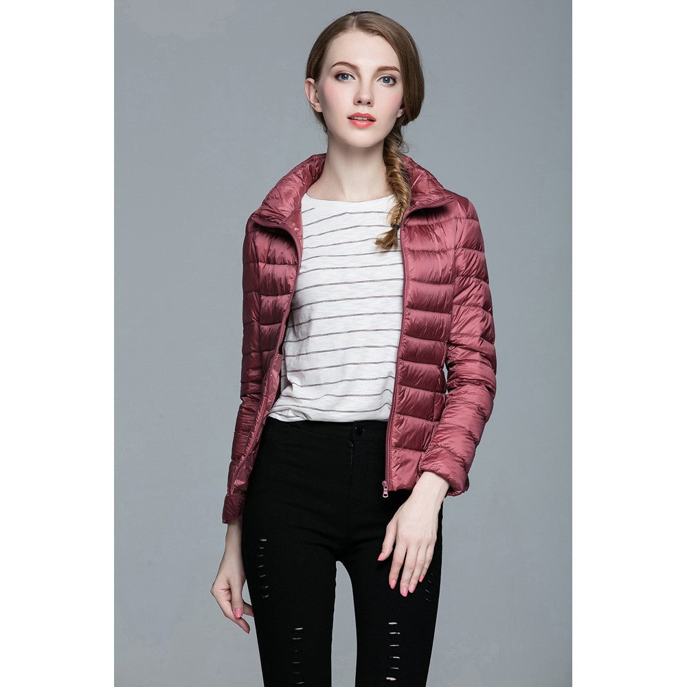 Womens Stand-up Collar Jacket K-6002 Pink