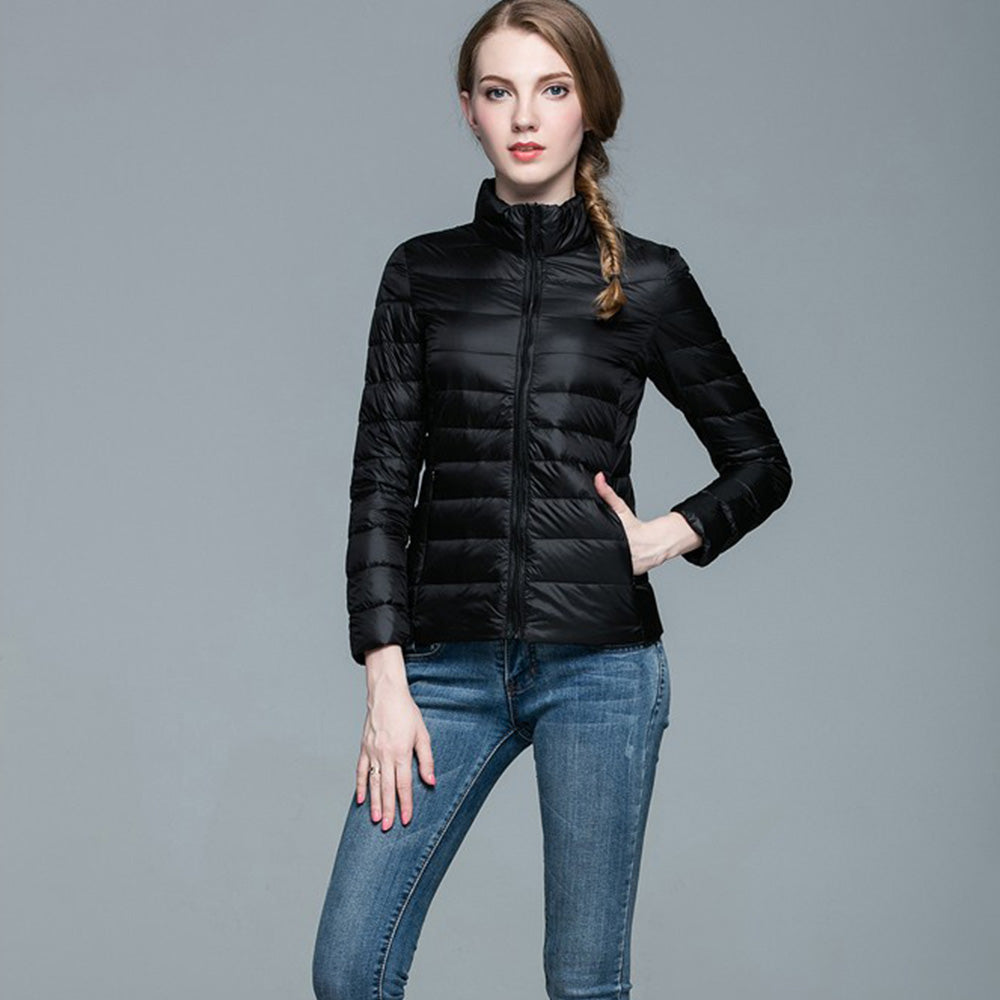 Womens Stand-up Collar Jacket K-6002 Black