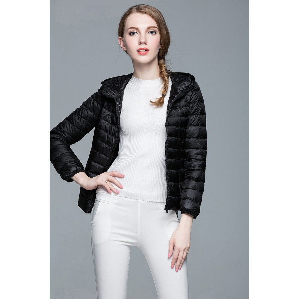 Womens Hooded Warm Jacket K-6003 Black