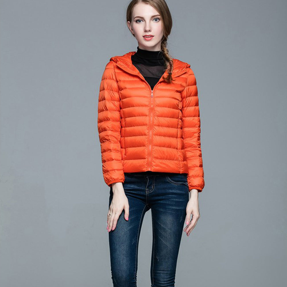 Womens Hooded Warm Jacket K-6003 Orange