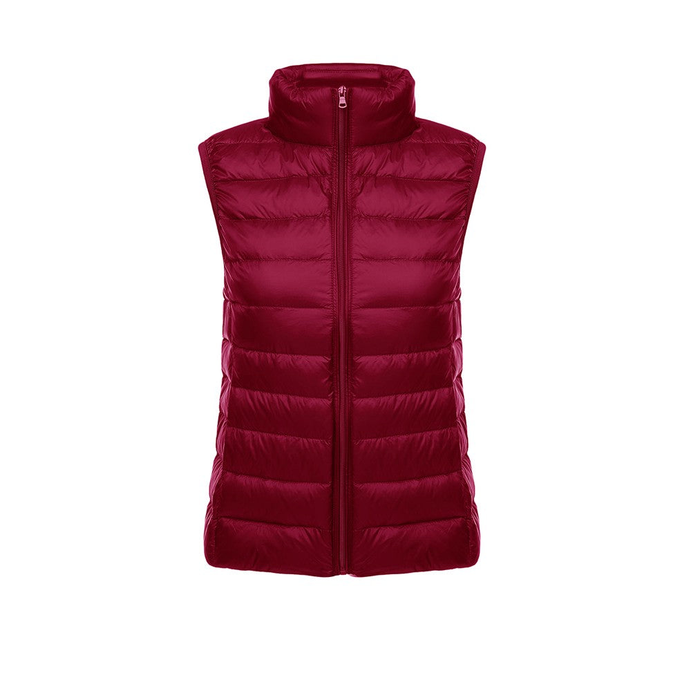 Womens Stand-up Collar Vest K-6001 Winered