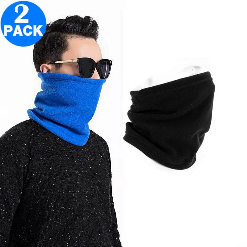 2 X Unisex Multifunctional Neck Warmers Black and Blue