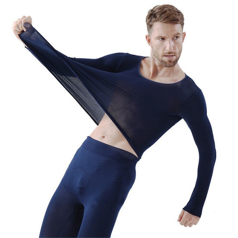 Men Winter Ultra Thin Thermal Underwear Set